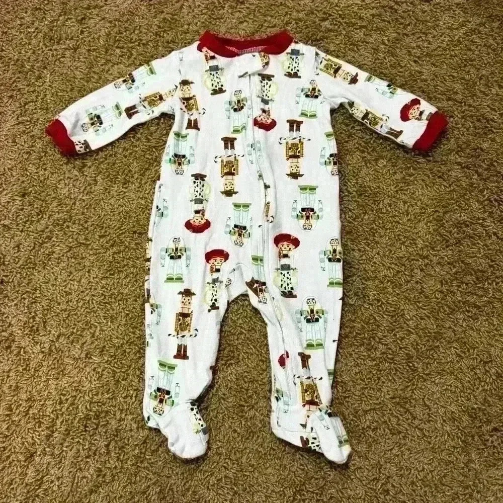 💙🩷Disney Pixar Unisex Toy Story Holiday Baby Pajamas Size 3-6M, Woody & Buzz